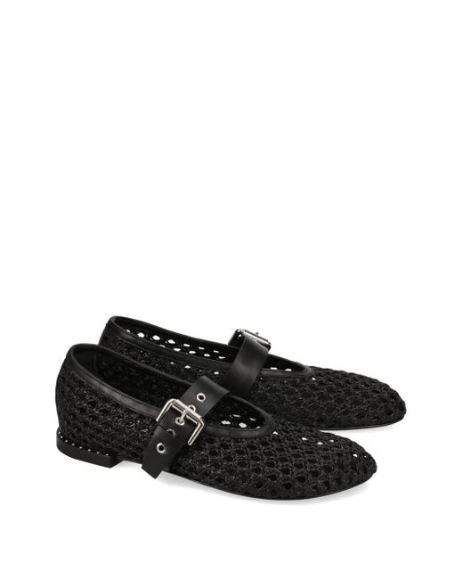 Premiata Black Interwoven Ballet Flats