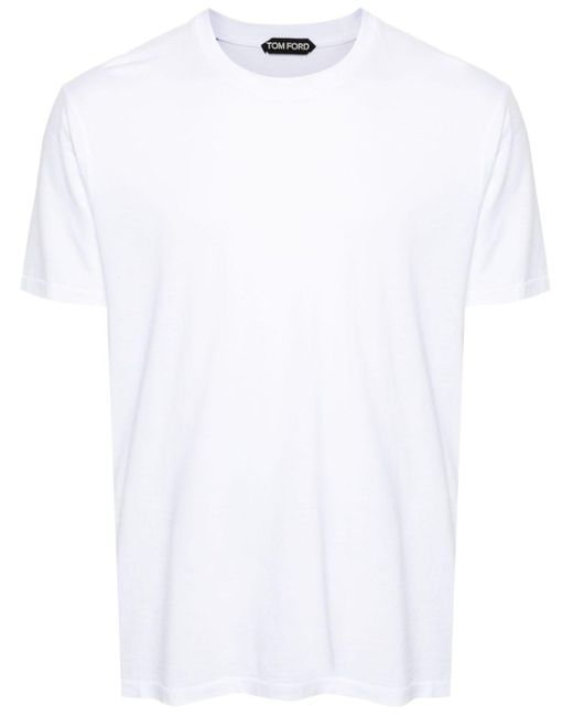 Tom Ford White Logo-embroidered T-shirt for men