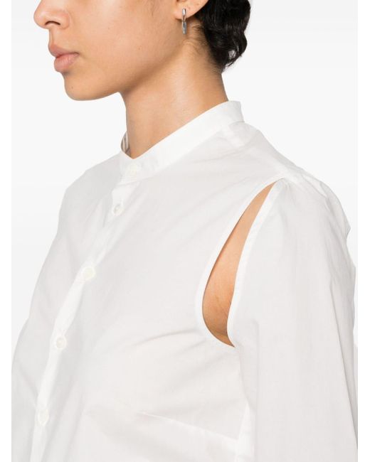 MM6 by Maison Martin Margiela White Hemd mit Cut-Outs
