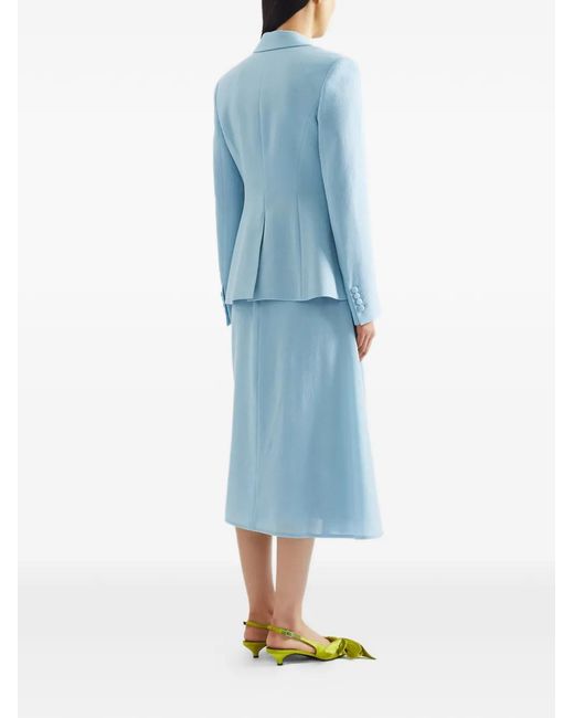 Erdem Blue Embellished Single-Breasted Blazer