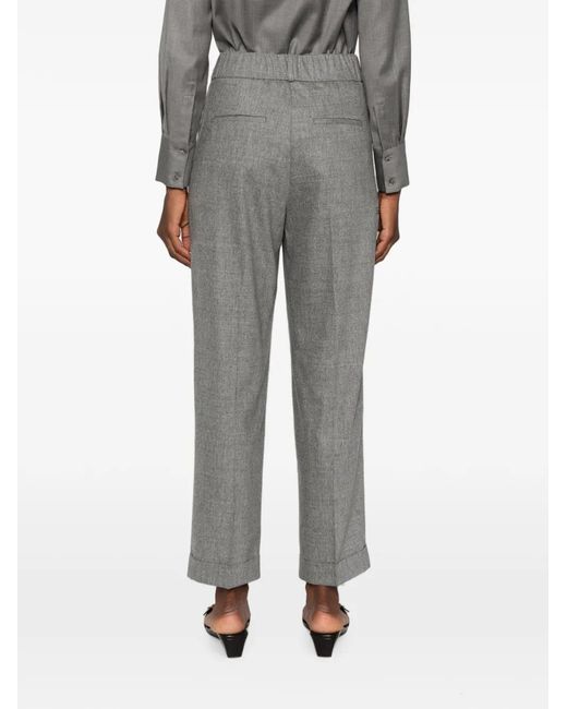 Peserico Gray Pantalon Droit À Plis