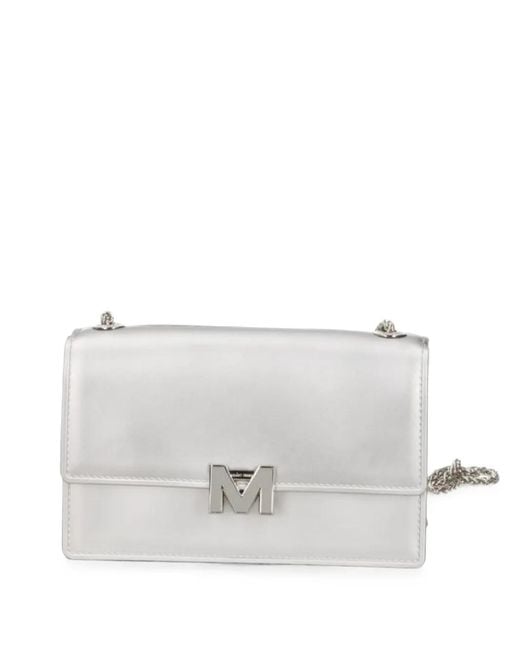 Marc Ellis White Logo-Plaque Metallic Mini Bag