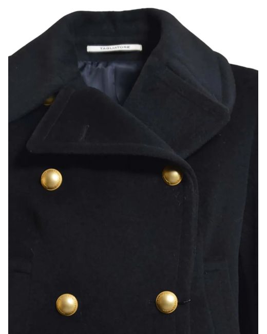 Tagliatore Blue Double-Breasted Buttoned Coat