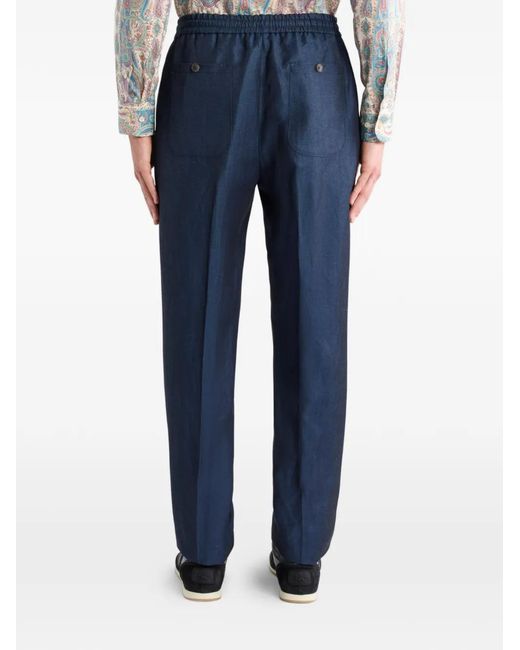 Etro Blue Regular Trousers for men