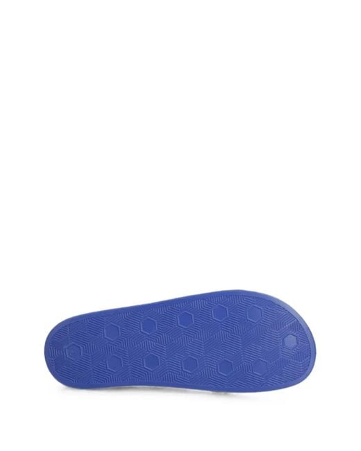 Versace Jeans Couture Blue Baroque-Print Slides for men