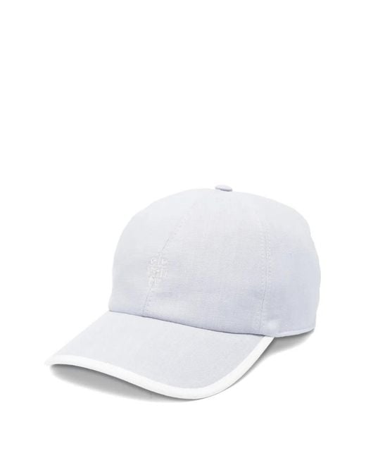 Eleventy White Logo-Embroidered Baseball Cap