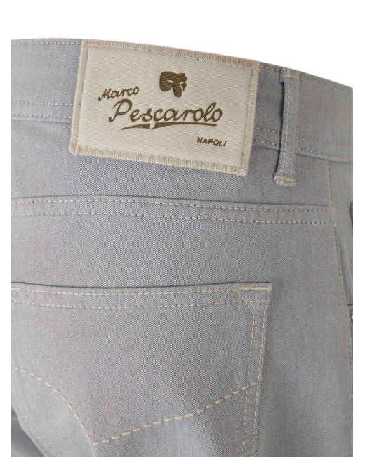 Marco Pescarolo Gray Logo-Patch Trousers for men