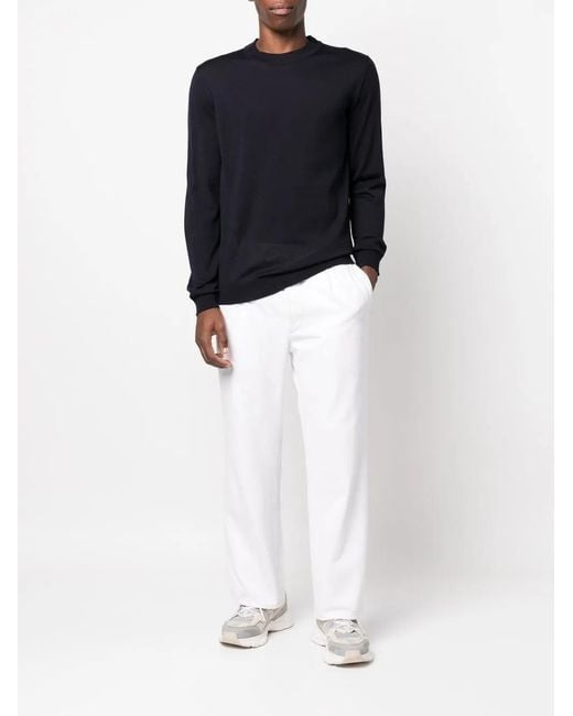 Woolrich Blue Virgin-Wool Jumper for men