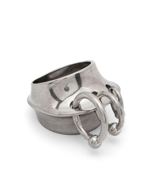 Jean Paul Gaultier Gray Piercing-pendant Ring