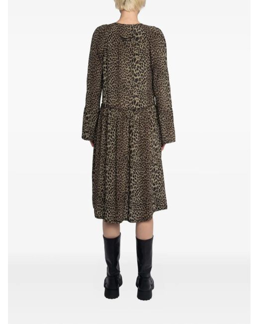 Zadig & Voltaire Rinas レオパード ミニドレス Brown