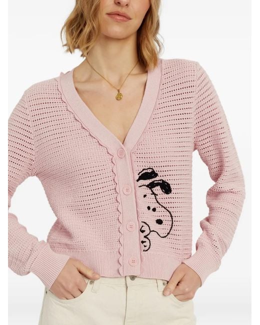 Chinti & Parker Pink Gehäkelter Snoopy Cardigan