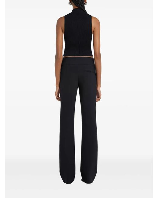 Courreges Black Ribbed Knit Top