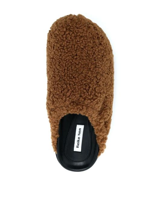 Reike Nen Brown Faux-Fur Slip-On Loafers