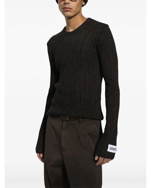 Jersey con parche del logo Dolce & Gabbana de hombre de color Black