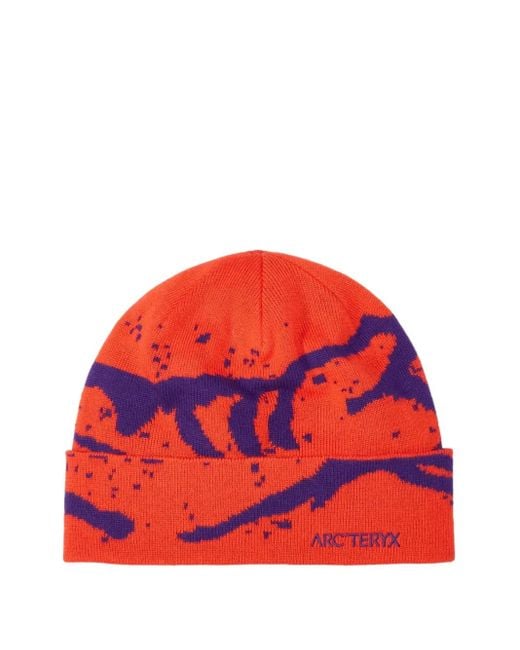 Arc'teryx Red Grotto Patterned Beanie Hat