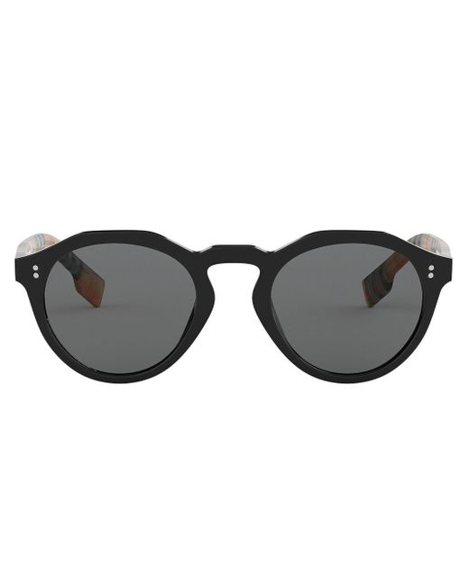 Burberry Runde 'Keyhole' Sonnenbrille in Black für Herren