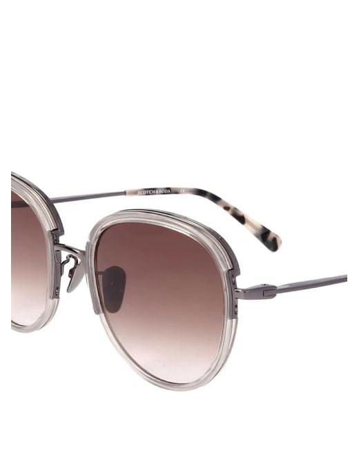 Scotch & Soda Gray Round-Frame Sunglasses for men