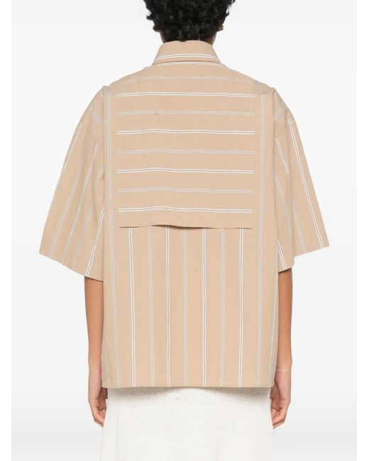 Moschino Natural Striped Short-Sleeve Shirt