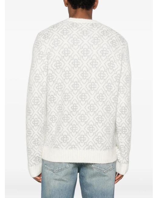 Casablanca White Patterned Logo Sweater for men