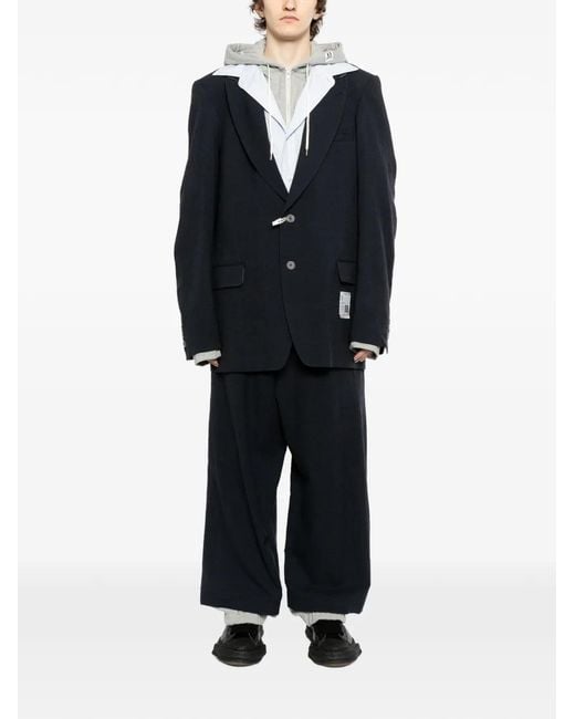 Maison Mihara Yasuhiro Blue Wool Layered Jacket for men