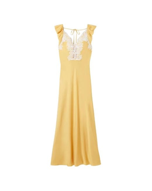 Claudie Pierlot Metallic Lace-Trim Ruffled Dress