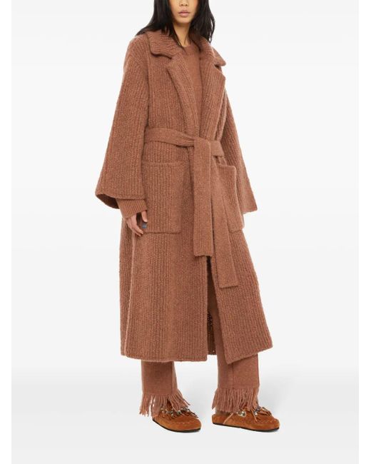 Alanui Brown Knitted Robe Coat