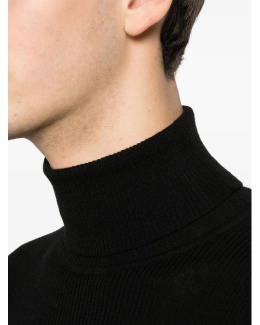 sunflower Black Roll-Neck Wool Sweater for men