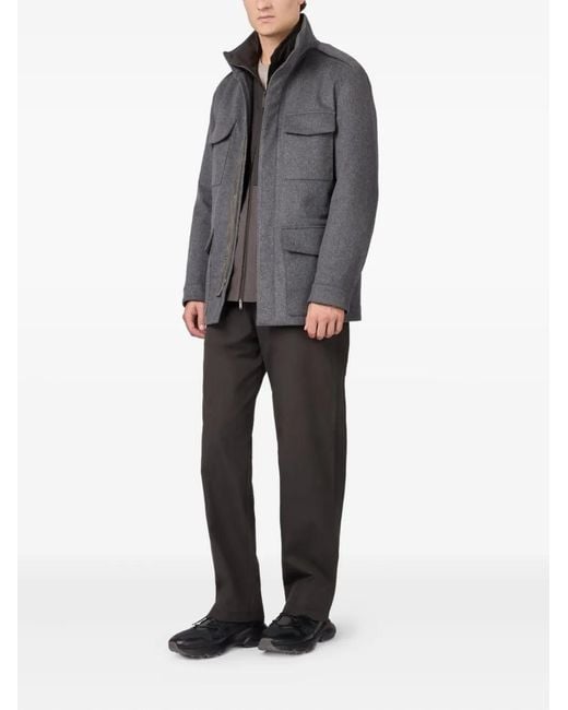 Tod's Gray Flap-Pocket Wool Jacket for men