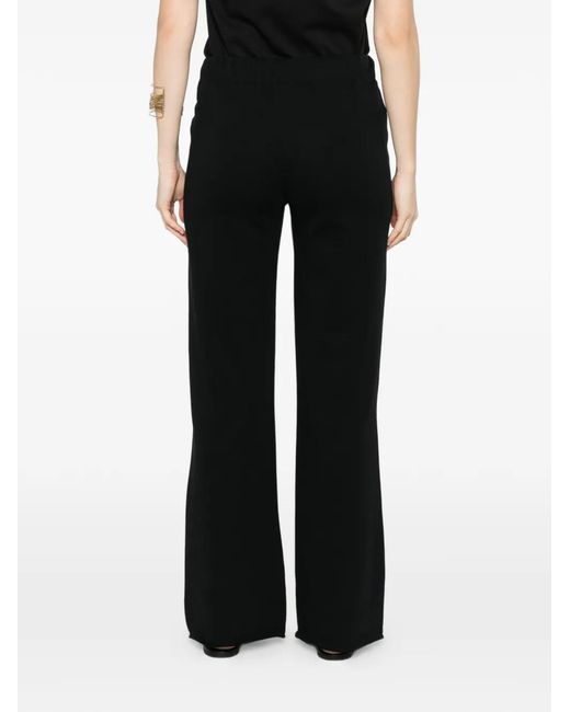 Margittes Black Drawstring-Waist Track Pants