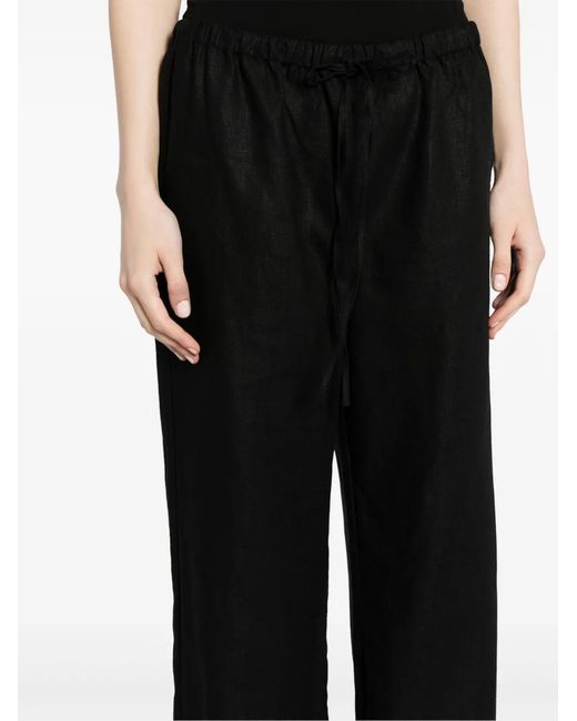Reformation Black Olina Linen Trousers