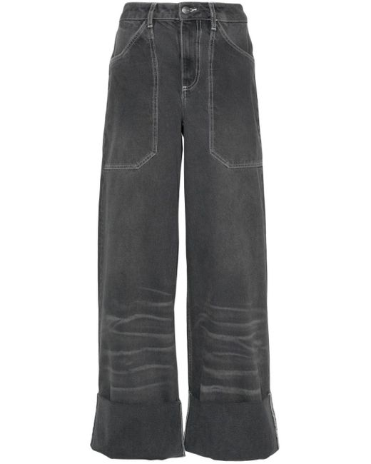 CANNARI CONCEPT Gray Halbhohe Wide-Leg-Jeans
