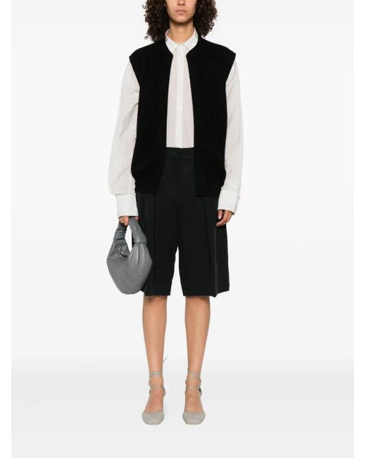 Frenckenberger Black Sleeveless Open-Front Cardigan