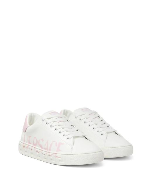 Versace White Logo Greca Sneakers