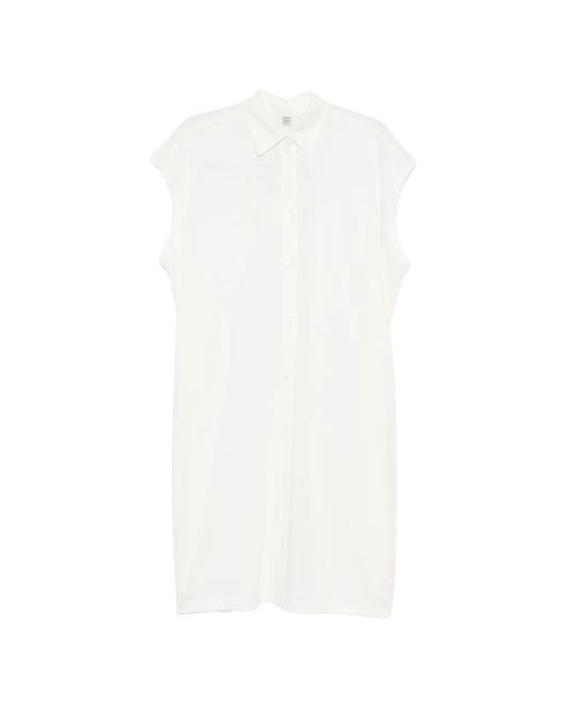 Totême White Sleeveless Jersey Midi Shirt Dress