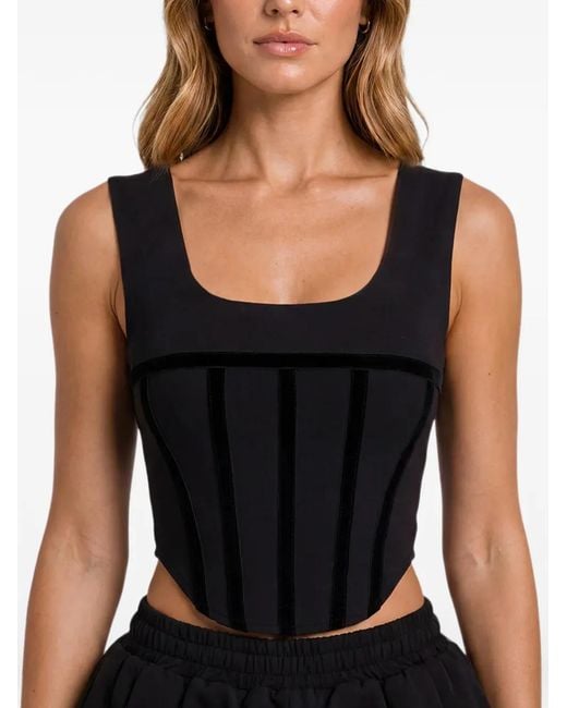 Hamza Black Beverly Corset-Style Top