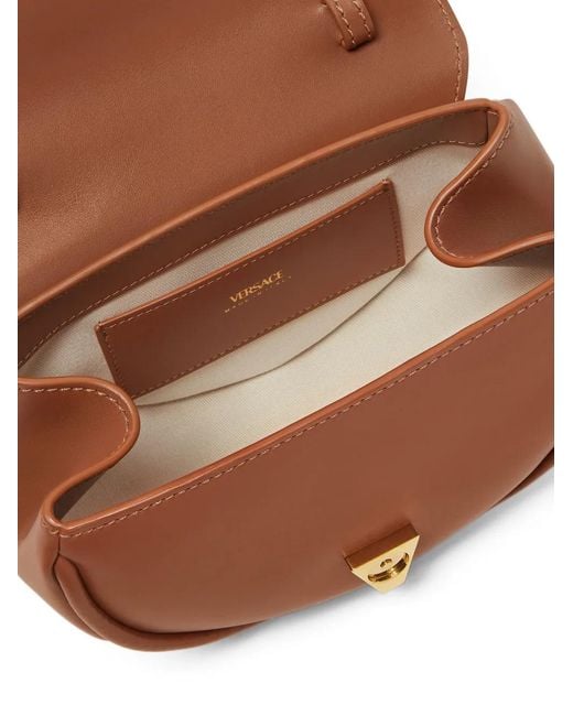 Versace Brown Small Virtus Shoulder Bag