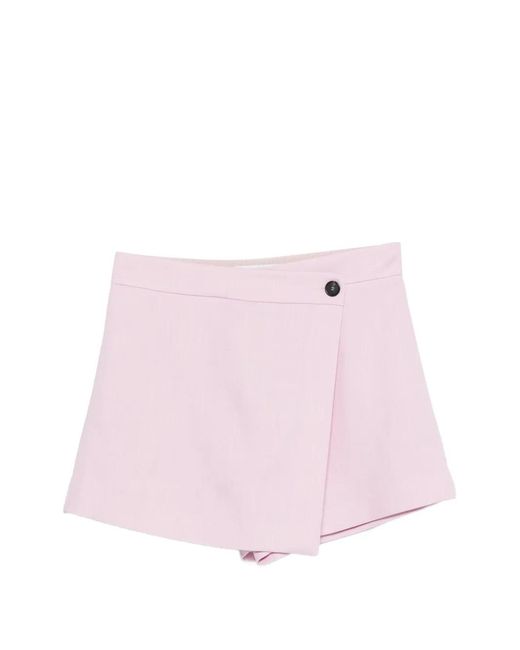 MSGM Pink Button Wrap Shorts