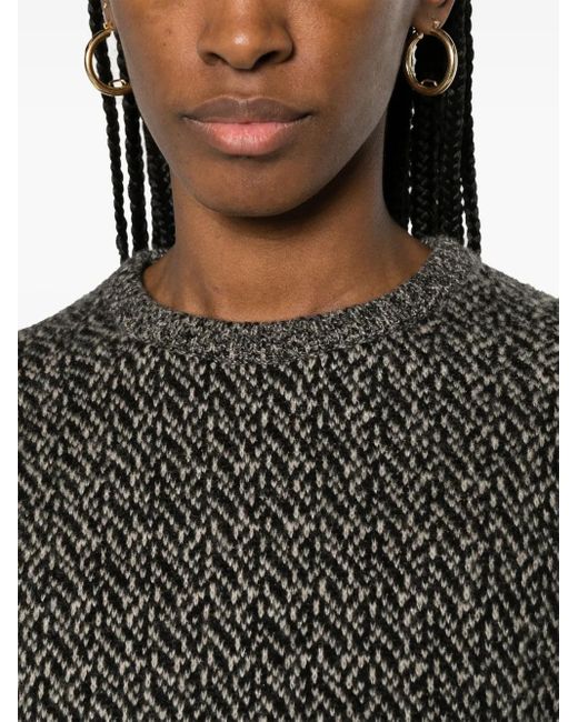 Frenckenberger Black Chevron-Pattern Cashmere Jumper