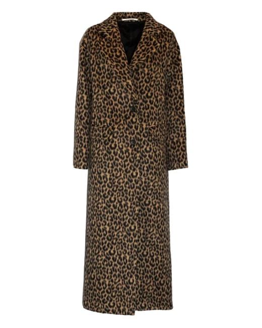 Tagliatore Brown Carine Spotted-Pattern Sinlge-Breated Coat