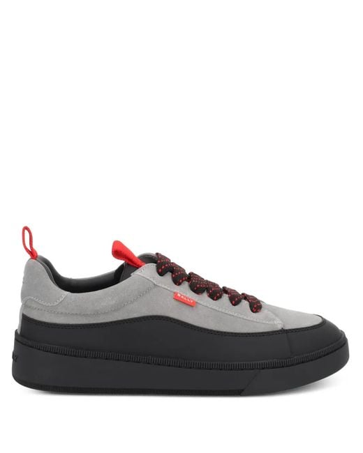 Bally Black Two-Tone Lace-Up Sneakers for men