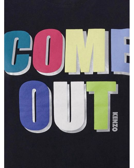 KENZO Blue Graphic-Print Short-Sleeve T-Shirt for men