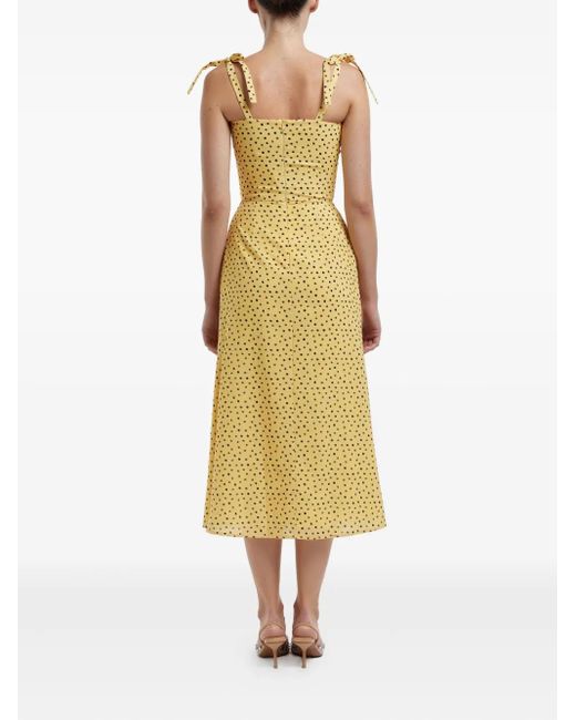 Abito Midi Flowy Slit di POST MERIDIEM in Yellow