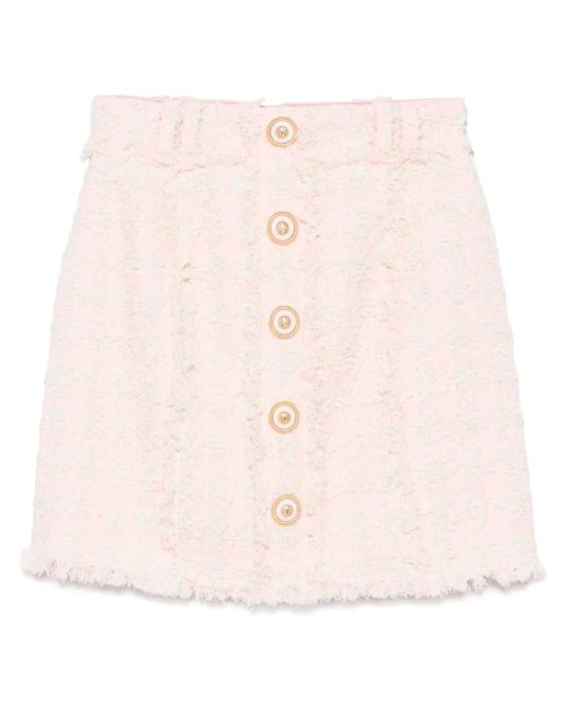 Balmain Tweed Mini-Rok in het Pink