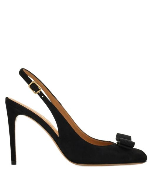 Ferragamo Black Satin Textile Sandals
