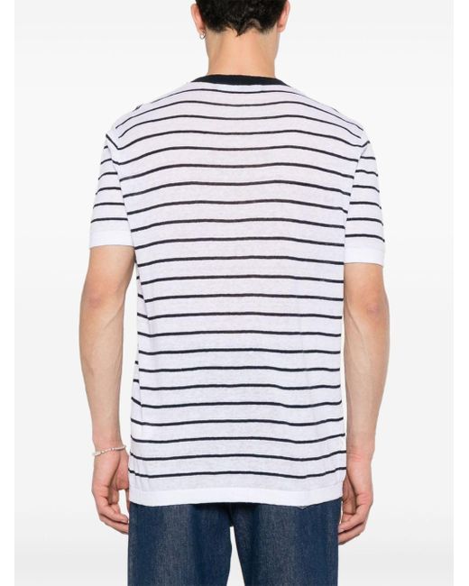 Karl Lagerfeld Blue Striped Knitted T-shirt for men