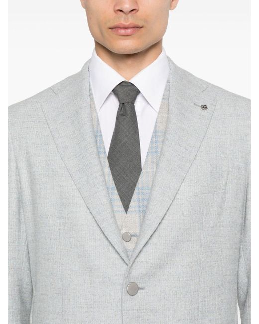 Tagliatore Gray Single-Breasted Tweed Blazer for men
