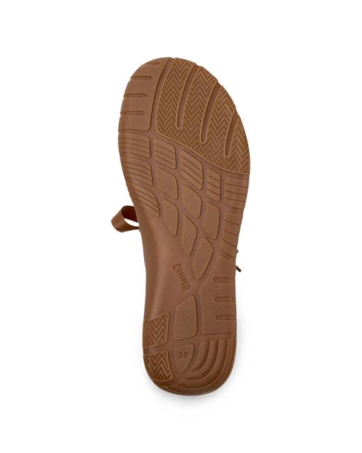 Camper Brown Peu Path+ Lace-Up Ballet Flats