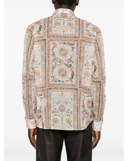 Just Cavalli Natural Printed Shirt for men
