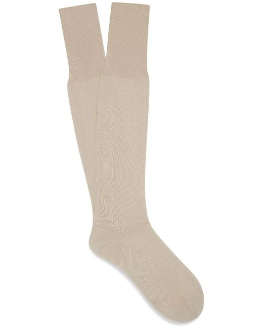 Zegna White Triple Stitch Cotton-Blend Socks for men