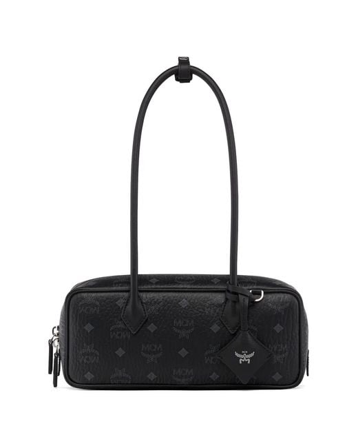 MCM Black Aren Visetos Shoulder Bag
